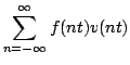 $\displaystyle \sum_{n=-\infty}^{\infty}{f(nt)v(nt)}
$