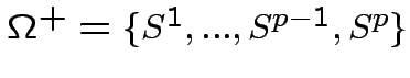 $ \Omega^{+}=\{S^{1},...,S^{p-1},S^{p}\}$