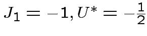 $ J_{1}=-1, U^{*}=-\frac{1}{2}$