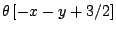 $\theta\left[-x-y+3/2\right]$