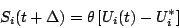 \begin{displaymath}
S_{i}(t+\Delta )=\theta \left[ U_{i}(t)-U^{*}_{i}\right] \end{displaymath}